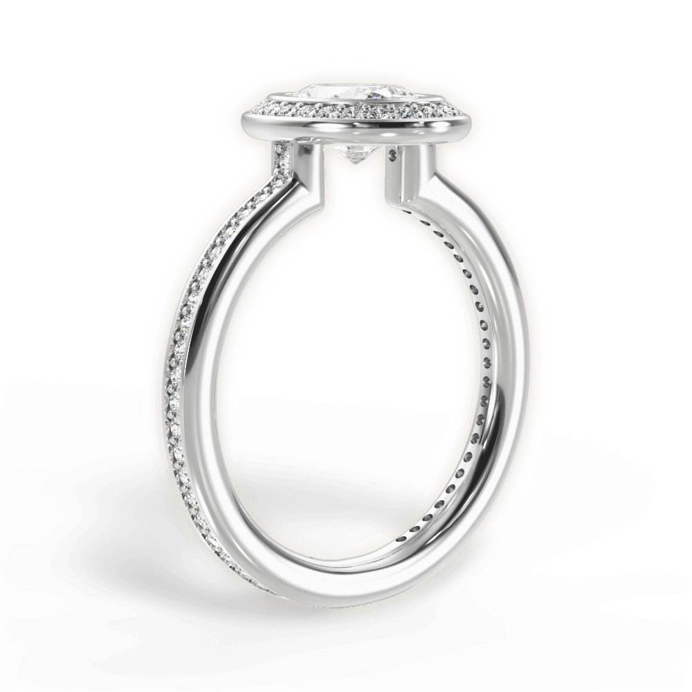 14kt White Gold/18kt White Gold/Platinum/oval/front