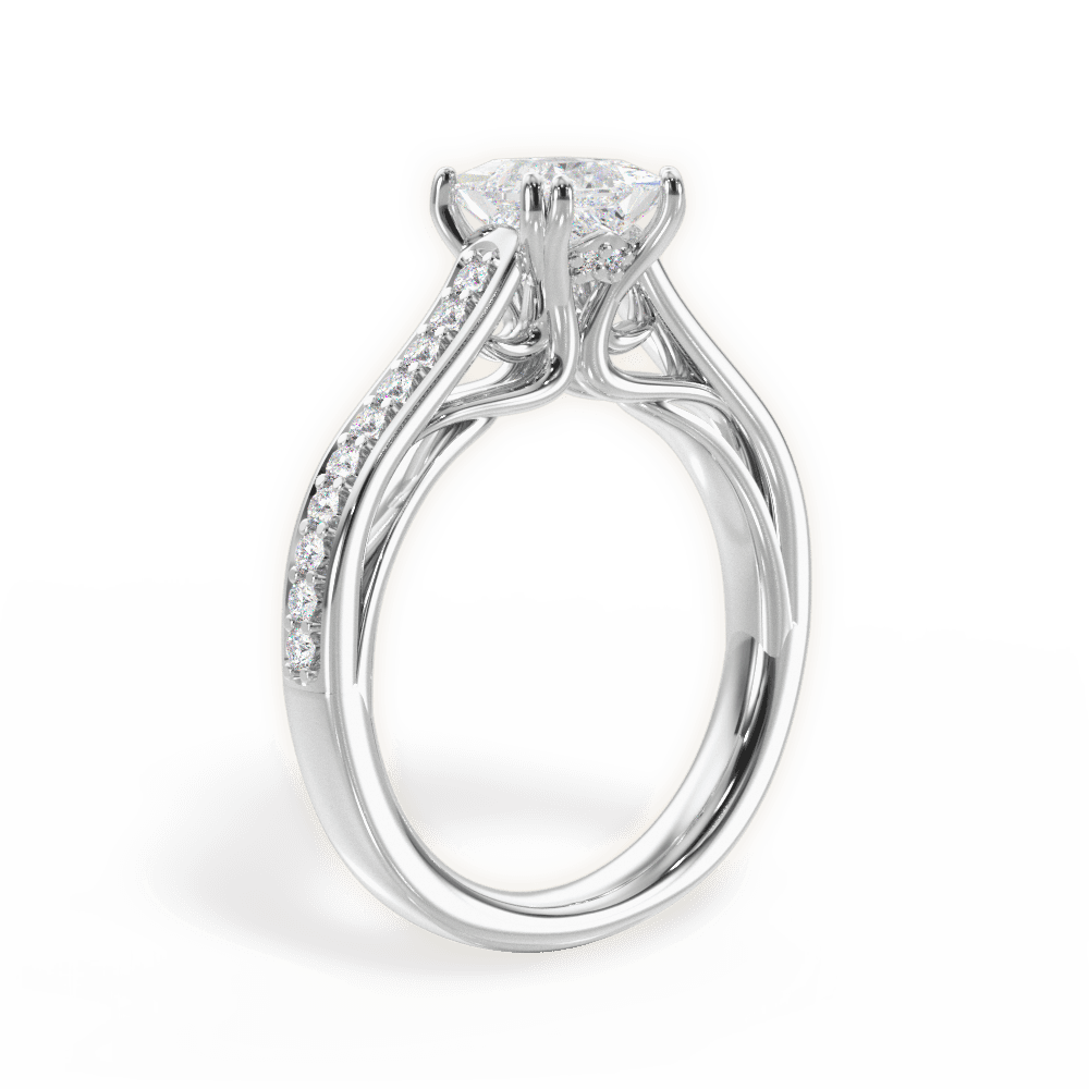 14kt White Gold/18kt White Gold/Platinum/princess/front