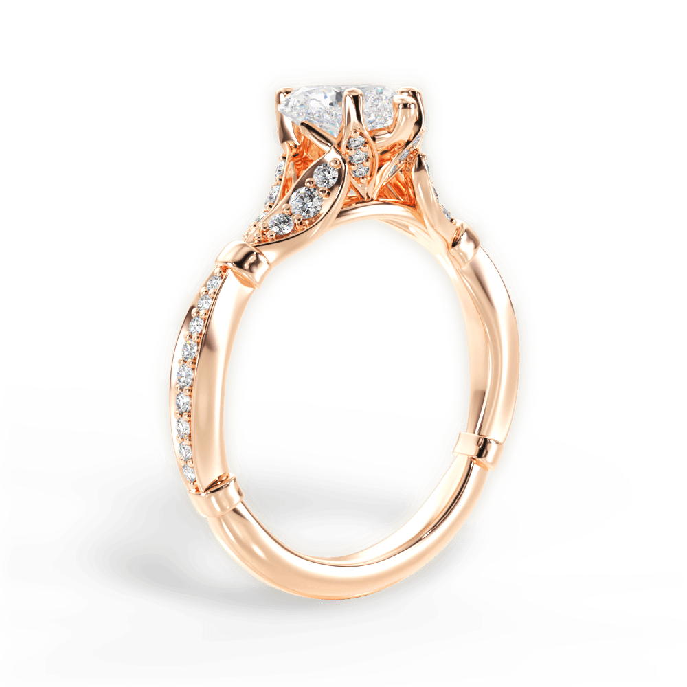 14kt Rose Gold/18kt Rose Gold/heart/front