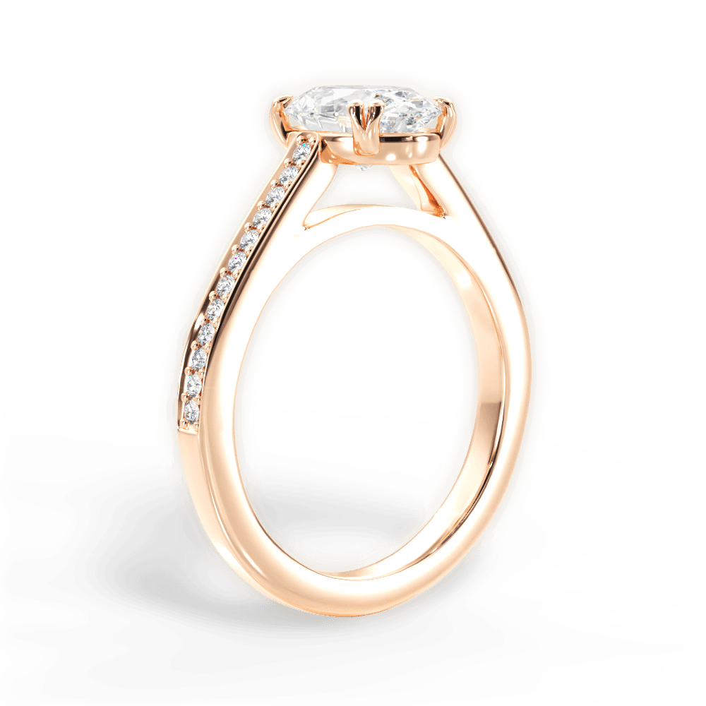 14kt Rose Gold/18kt Rose Gold/oval/front