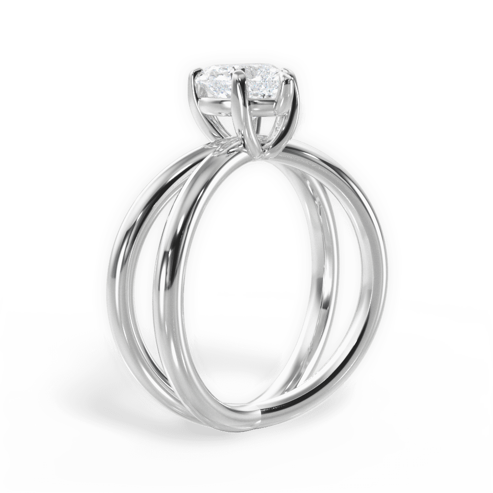 14kt White Gold/18kt White Gold/Platinum/heart/front