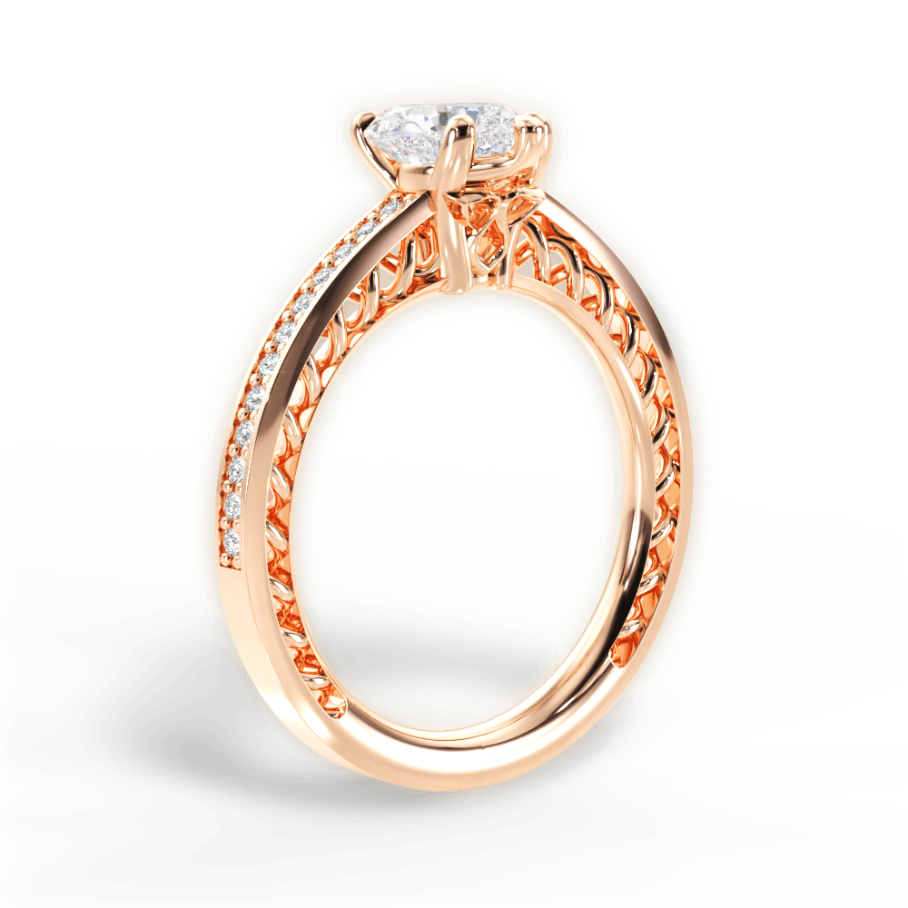 14kt Rose Gold/18kt Rose Gold/heart/front