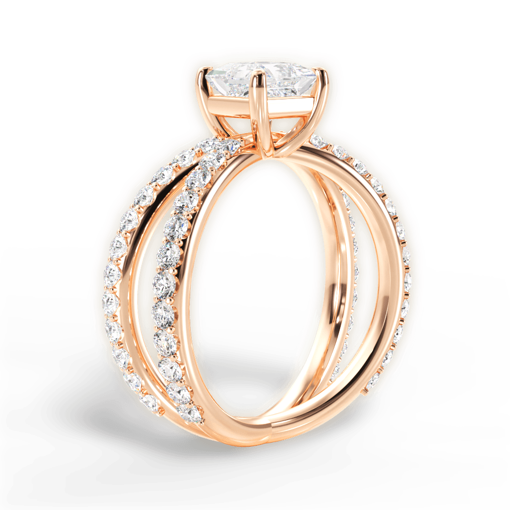 14kt Rose Gold/18kt Rose Gold/princess/front