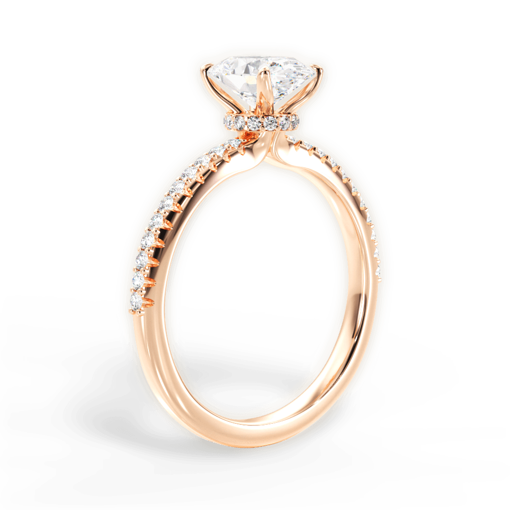 14kt Rose Gold/18kt Rose Gold/oval/front