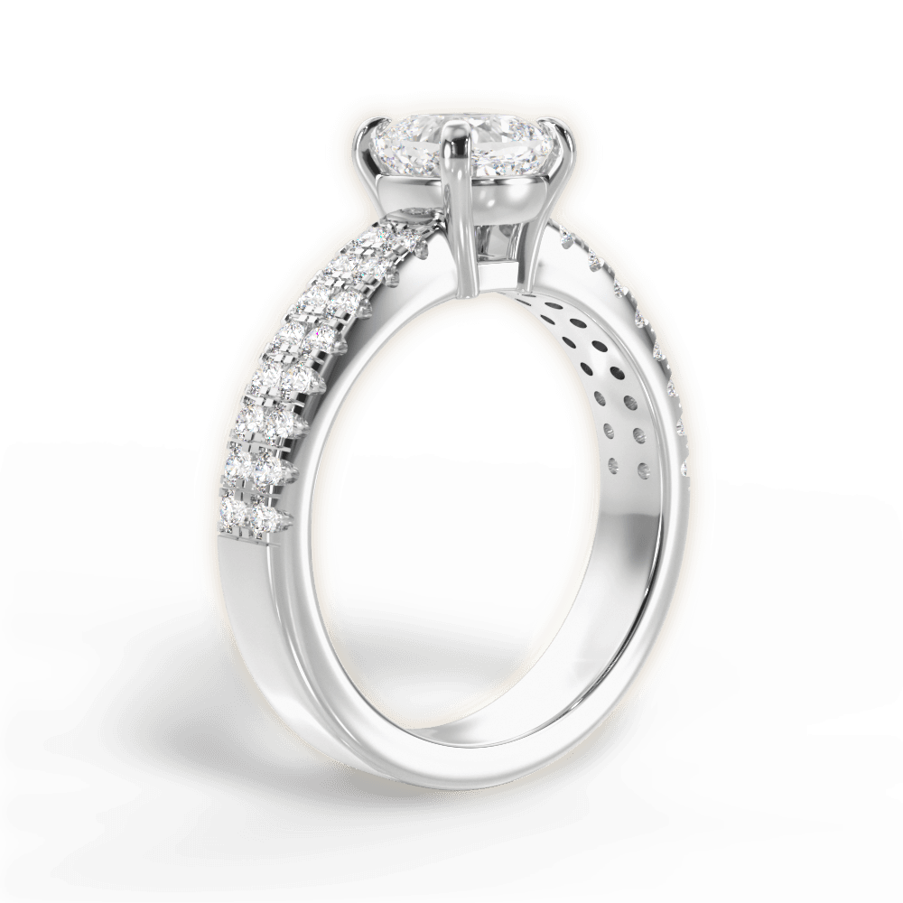 14kt White Gold/18kt White Gold/Platinum/cushion/front
