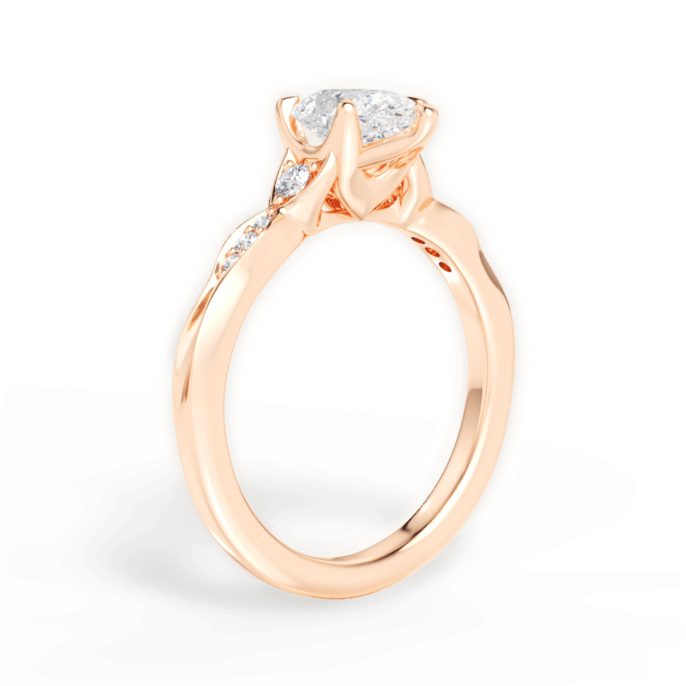 14kt Rose Gold/18kt Rose Gold/pear/front