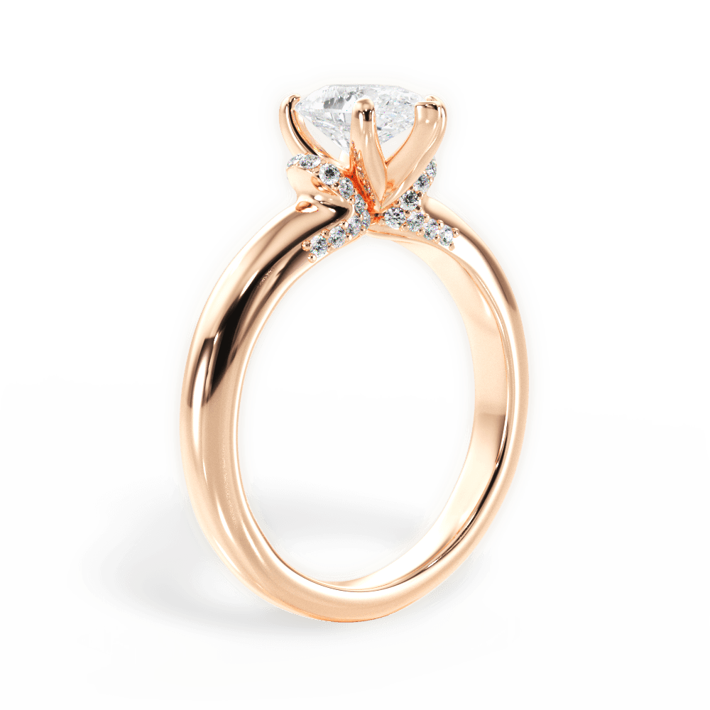 14kt Rose Gold/18kt Rose Gold/pear/front