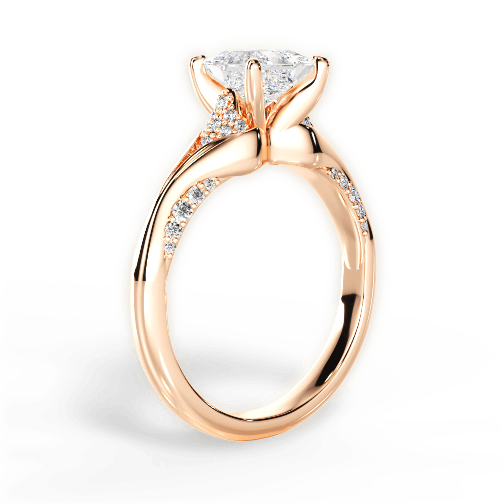 14kt Rose Gold/18kt Rose Gold/princess/front