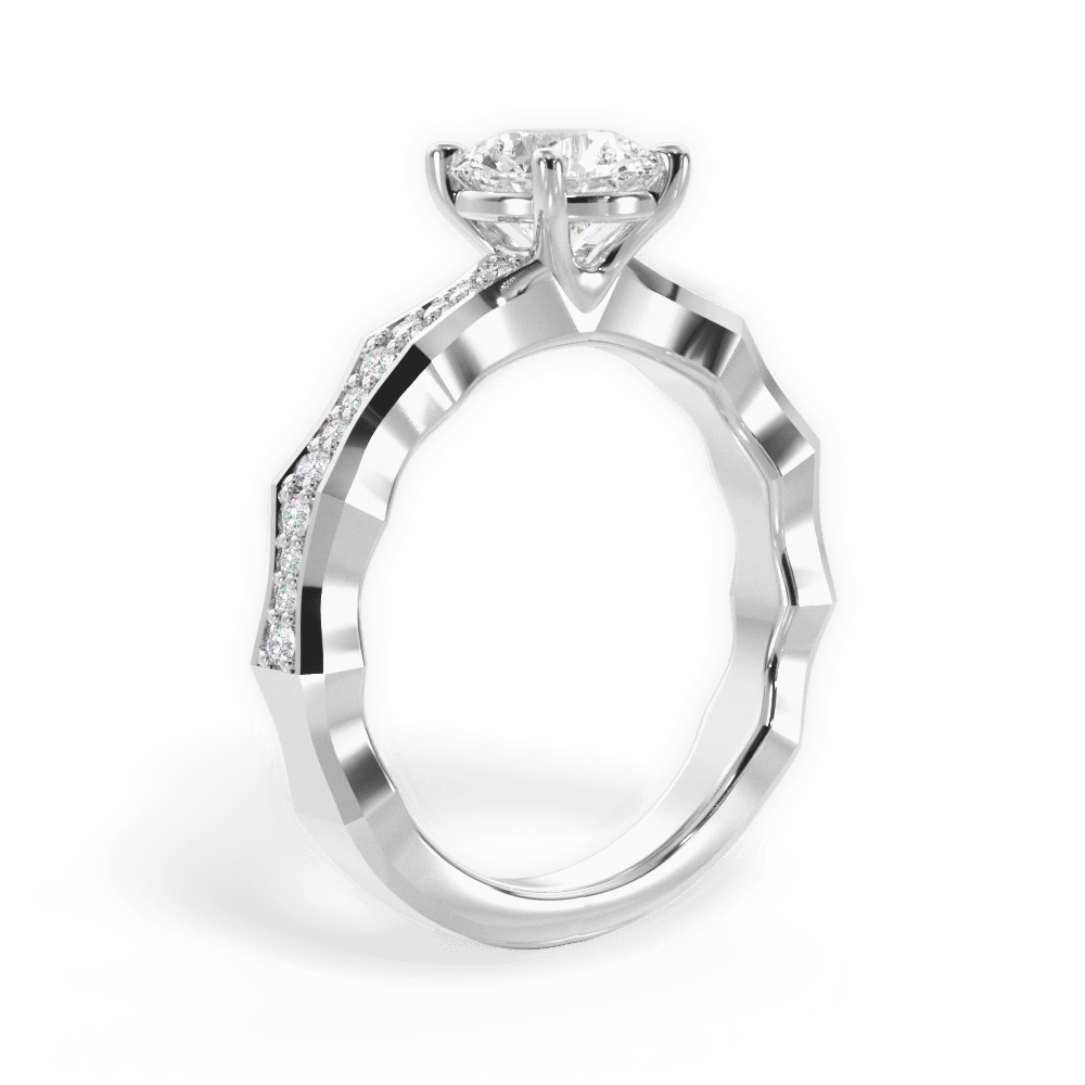 14kt White Gold/18kt White Gold/Platinum/round/front