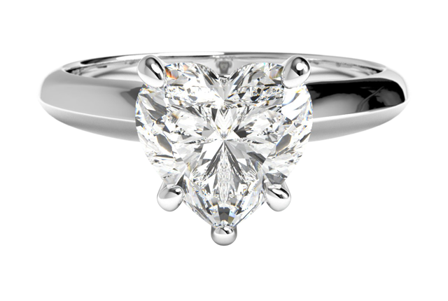 knife edge heart-shaped diamond ring