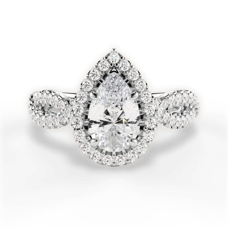 14kt White Gold/18kt White Gold/Platinum/pear/top sku 1PZ1318