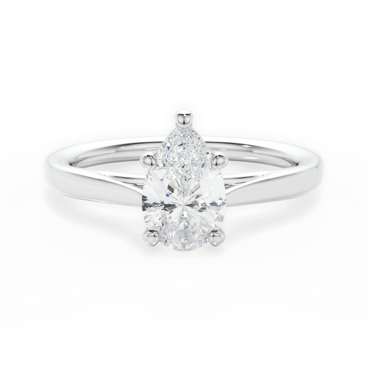14kt White Gold/18kt White Gold/Platinum/pear/top sku 1PZ1407
