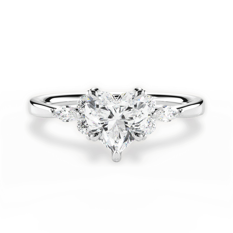 14kt White Gold/18kt White Gold/Platinum/heart/top sku 1HZ1405