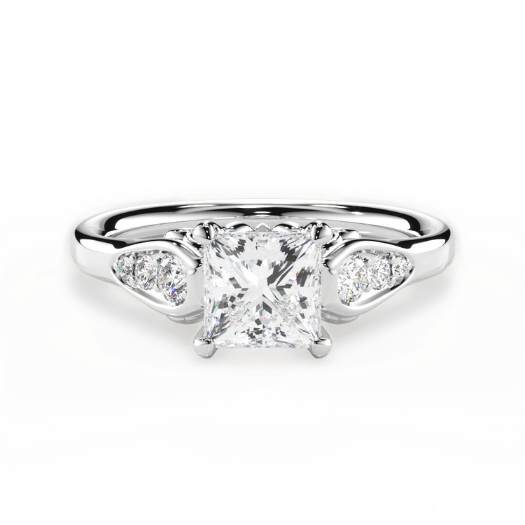 14kt White Gold/18kt White Gold/Platinum/princess/top sku 1PCZ4757