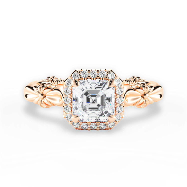 14kt Rose Gold/18kt Rose Gold/asscher/top sku 1ASZ4723