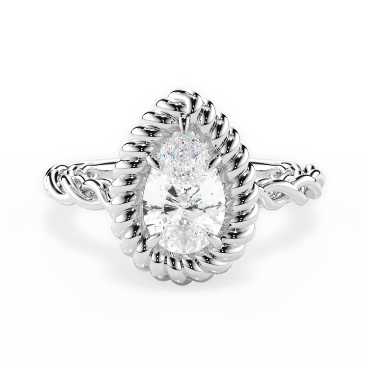 14kt White Gold/18kt White Gold/Platinum/pear/top sku 1PZ4766