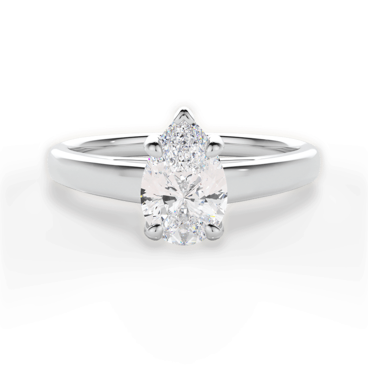 14kt White Gold/18kt White Gold/Platinum/pear/top sku 1PZ7234