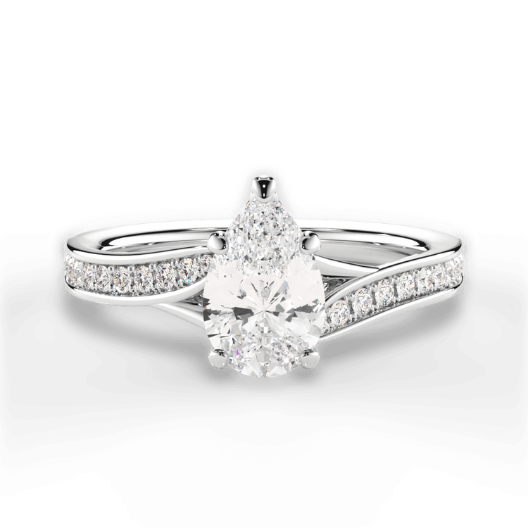 14kt White Gold/18kt White Gold/Platinum/pear/top sku 1PZ2490