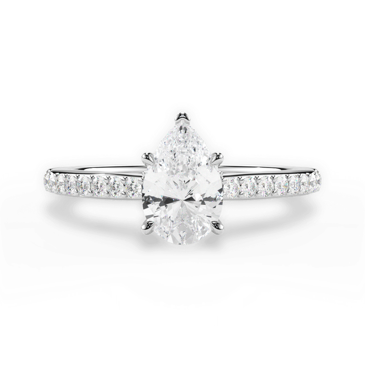 14kt White Gold/18kt White Gold/Platinum/pear/top sku 1PZ4710