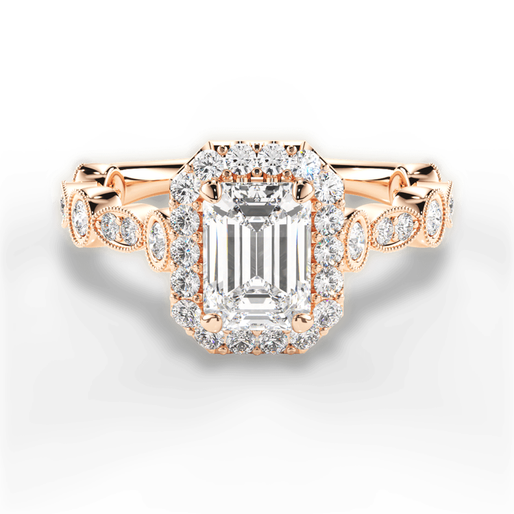14kt Rose Gold/18kt Rose Gold/emerald/top sku 1ECZ4742