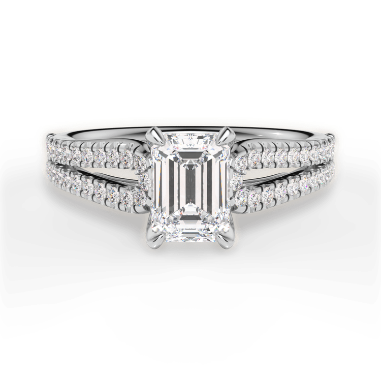 14kt White Gold/18kt White Gold/Platinum/emerald/top sku 1ECZ2483