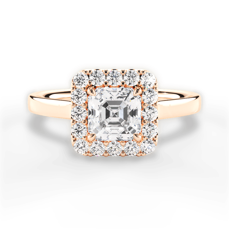 14kt Rose Gold/18kt Rose Gold/asscher/top sku 1ASZ1329