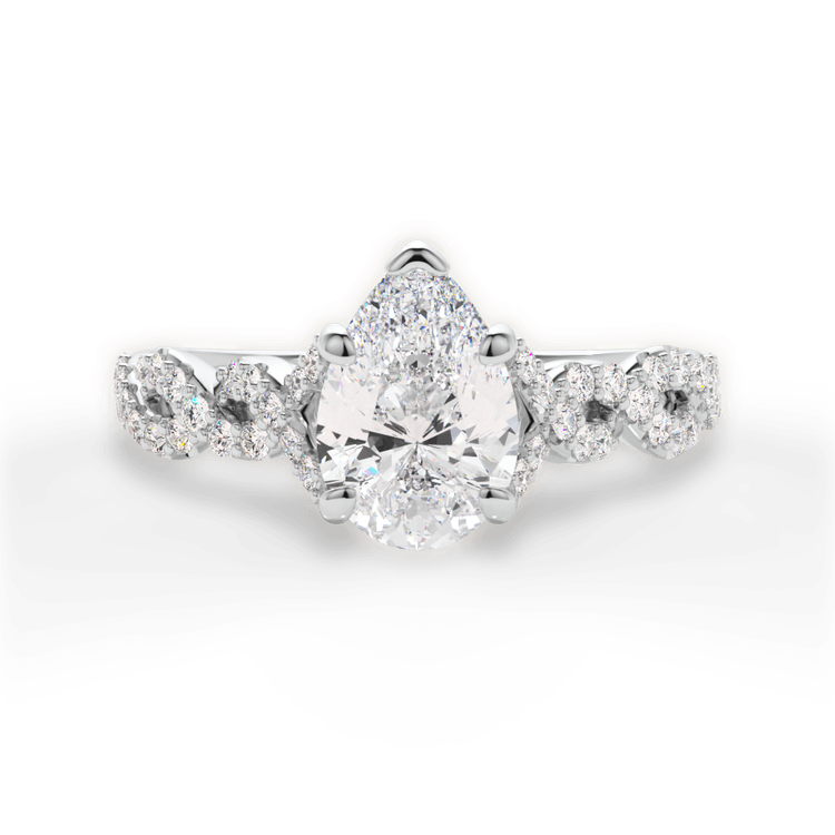 14kt White Gold/18kt White Gold/Platinum/pear/top sku 1PZ1317