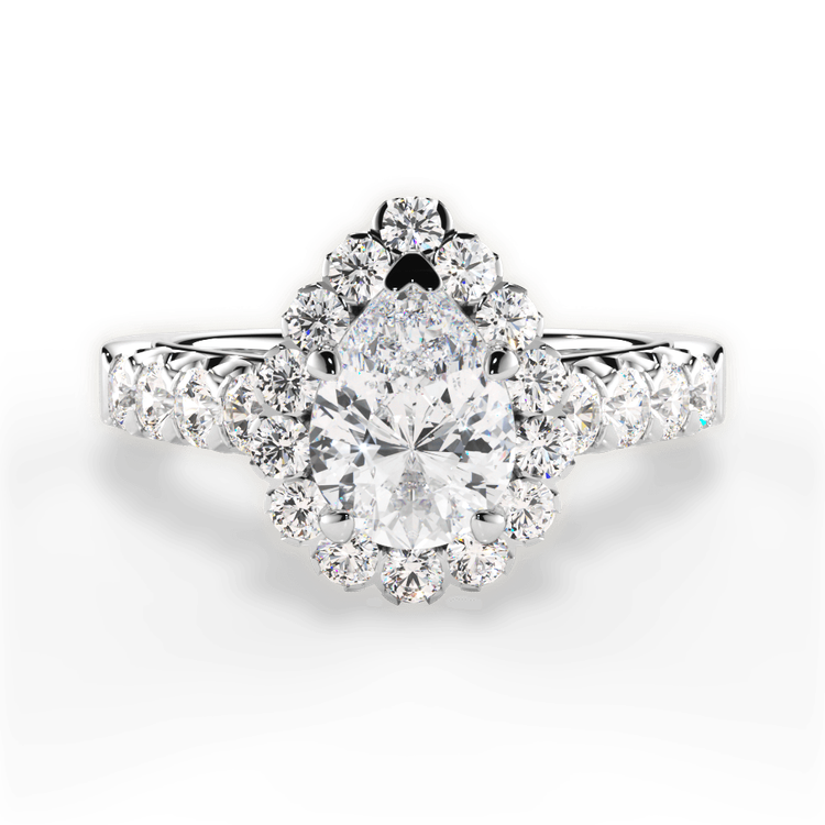 14kt White Gold/18kt White Gold/Platinum/pear/top sku 1PZ2816