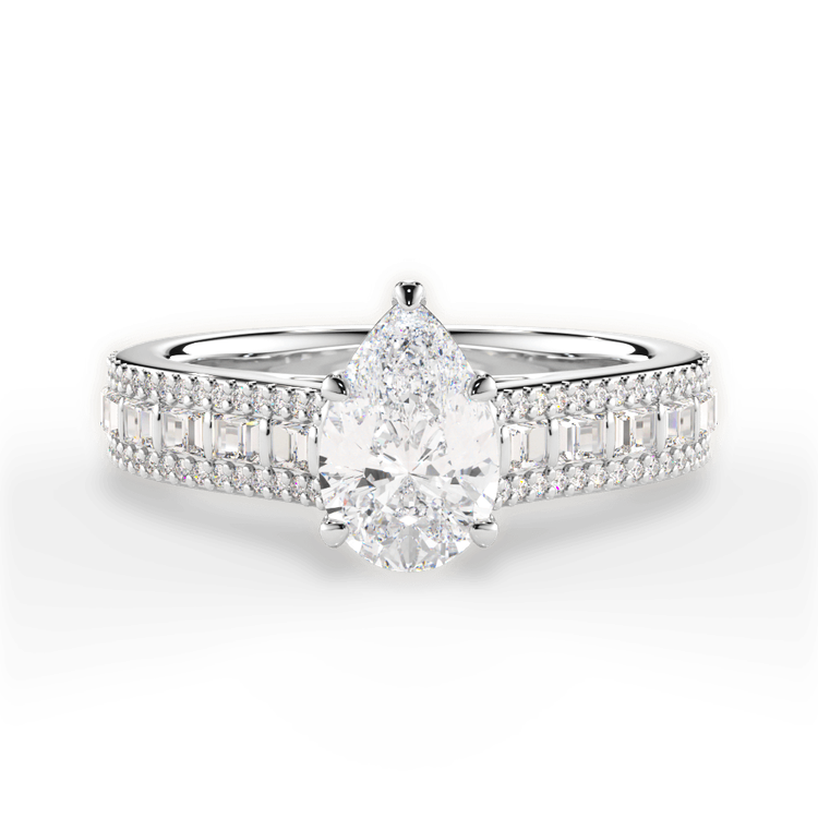 14kt White Gold/18kt White Gold/Platinum/pear/top sku 1PZ1524
