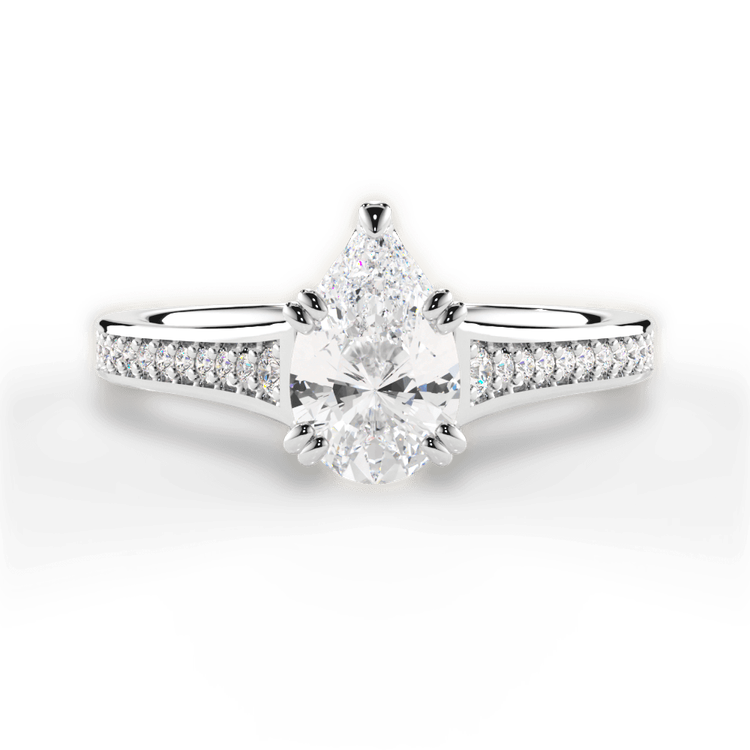 14kt White Gold/18kt White Gold/Platinum/pear/top sku 1PZ2493