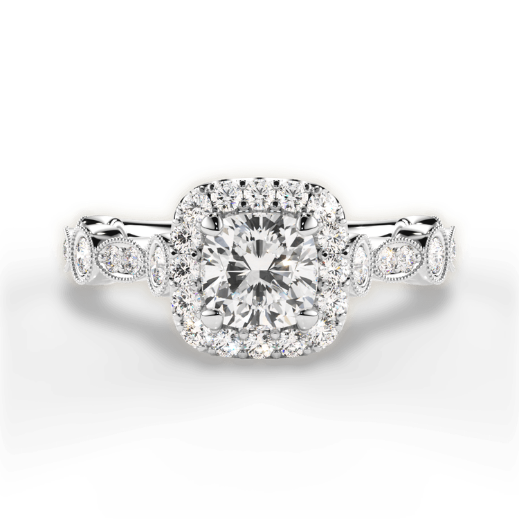 14kt White Gold/18kt White Gold/Platinum/cushion/top sku 1CUZ4742