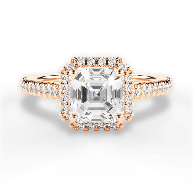 14kt Rose Gold/18kt Rose Gold/asscher/top sku 1ASZ3702