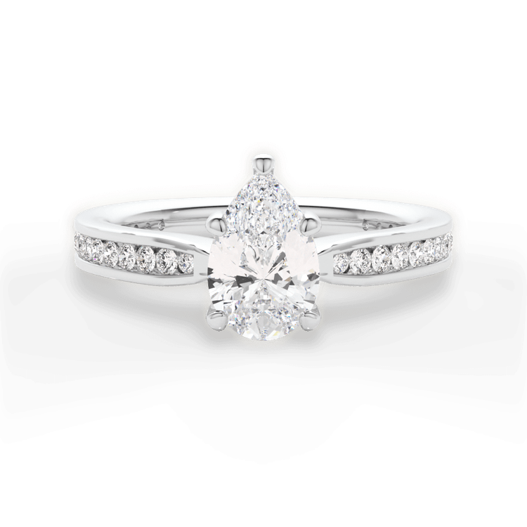 14kt White Gold/18kt White Gold/Platinum/pear/top sku 1PZ3447