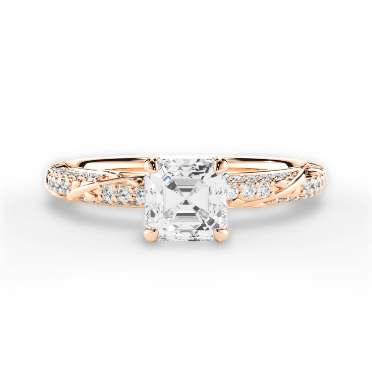 14kt Rose Gold/18kt Rose Gold/asscher/top sku 1ASZ4739