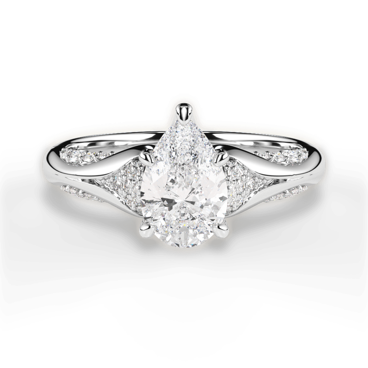 14kt White Gold/18kt White Gold/Platinum/pear/top sku 1PZ1180