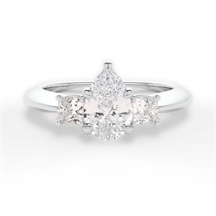 14kt White Gold/18kt White Gold/Platinum/pear/top sku 1PZ1237P