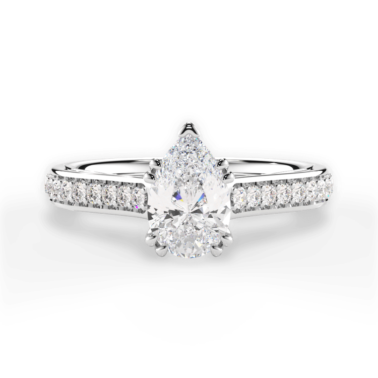 14kt White Gold/18kt White Gold/Platinum/pear/top sku 1PZ2718