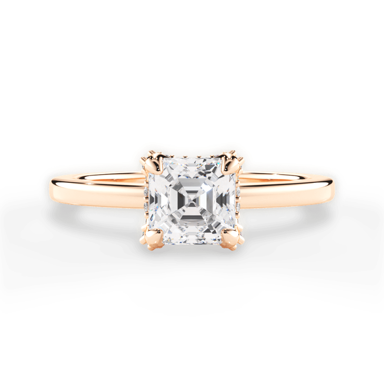 14kt Rose Gold/18kt Rose Gold/asscher/top sku 1ASZ4715