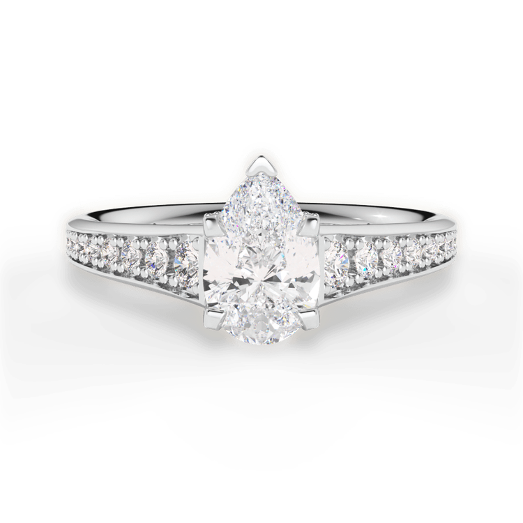 14kt White Gold/18kt White Gold/Platinum/pear/top sku 1PZ2378