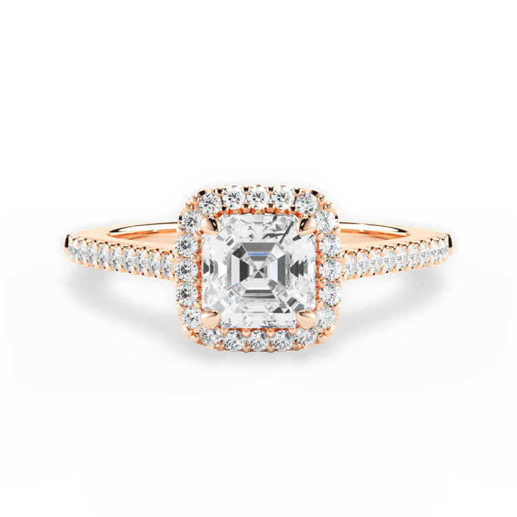 14kt Rose Gold/18kt Rose Gold/asscher/top sku 1ASZ4746