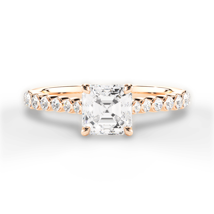 14kt Rose Gold/18kt Rose Gold/asscher/top sku 1ASZ1511