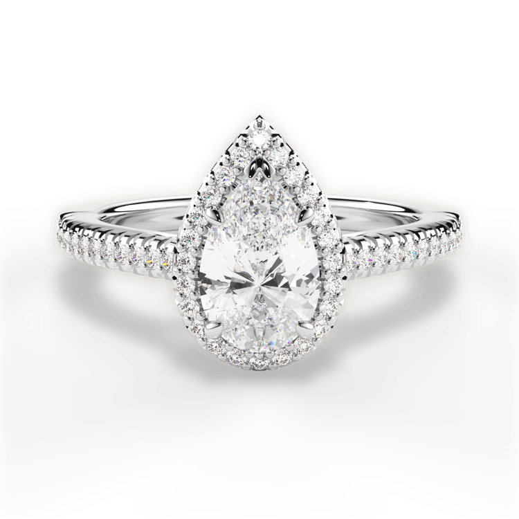 14kt White Gold/18kt White Gold/Platinum/pear/top sku 1PZ3702