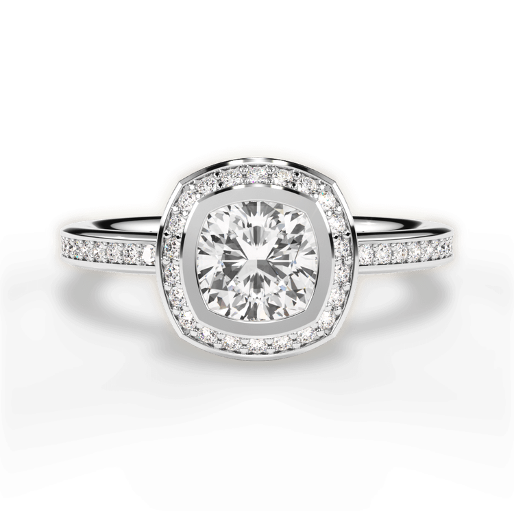 14kt White Gold/18kt White Gold/Platinum/cushion/top sku 1CUZ1694