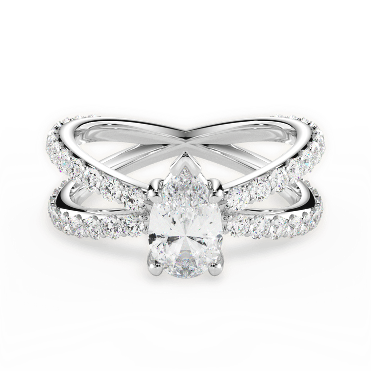 14kt White Gold/18kt White Gold/Platinum/pear/top sku 1PZ1348