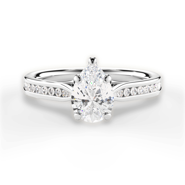 14kt White Gold/18kt White Gold/Platinum/pear/top sku 1PZ2487