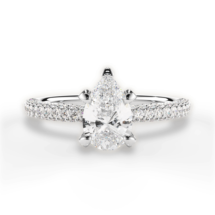 14kt White Gold/18kt White Gold/Platinum/pear/top sku 1PZ4772