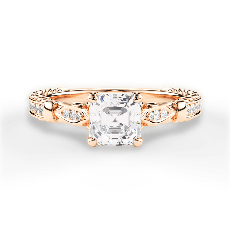 14kt Rose Gold/18kt Rose Gold/asscher/top sku 1ASZ1521