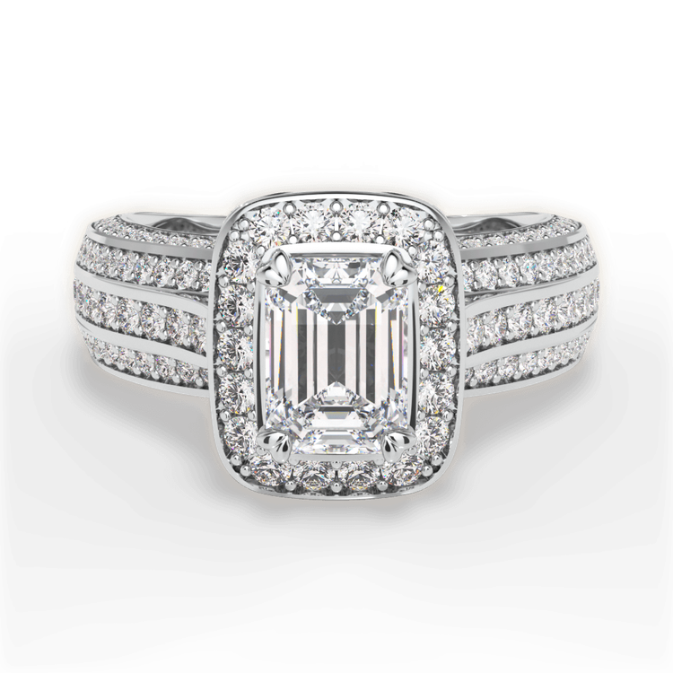 14kt White Gold/18kt White Gold/Platinum/emerald/top sku 1ECZ3156