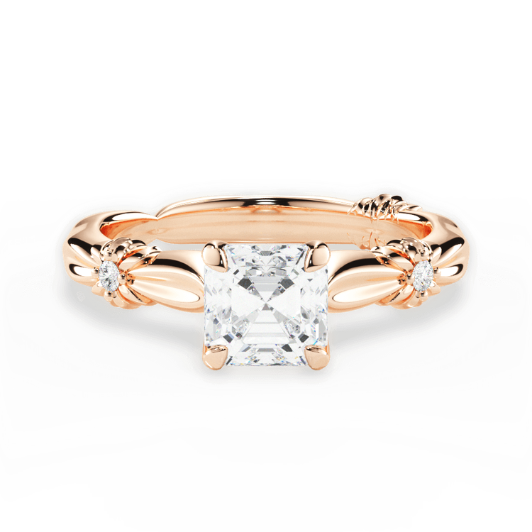 14kt Rose Gold/18kt Rose Gold/asscher/top sku 1ASZ4754