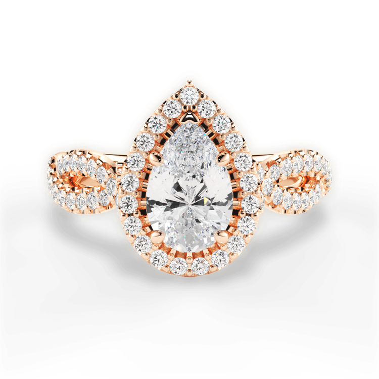 14kt Rose Gold/18kt Rose Gold/pear/top sku 1PZ1318